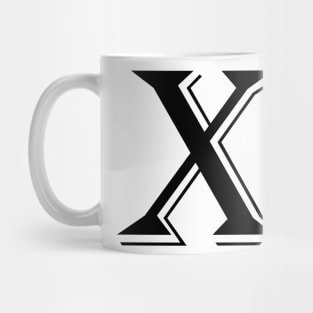 Black letter X in vintage style Mug